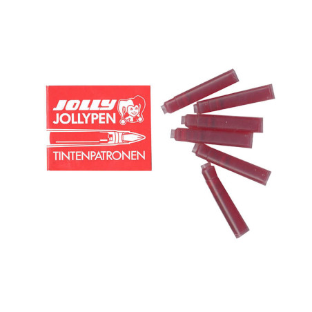 Atramentové náplne Jollypen NÁHRADNÉ NÁPLNE - červená (6 ks)
